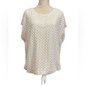 #38 White Lace Blouse Size Medium NWOT